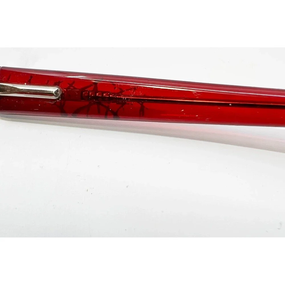 aJ 158 Eyeglasses Frames Womens Red Half Rim Oval 51-17-135